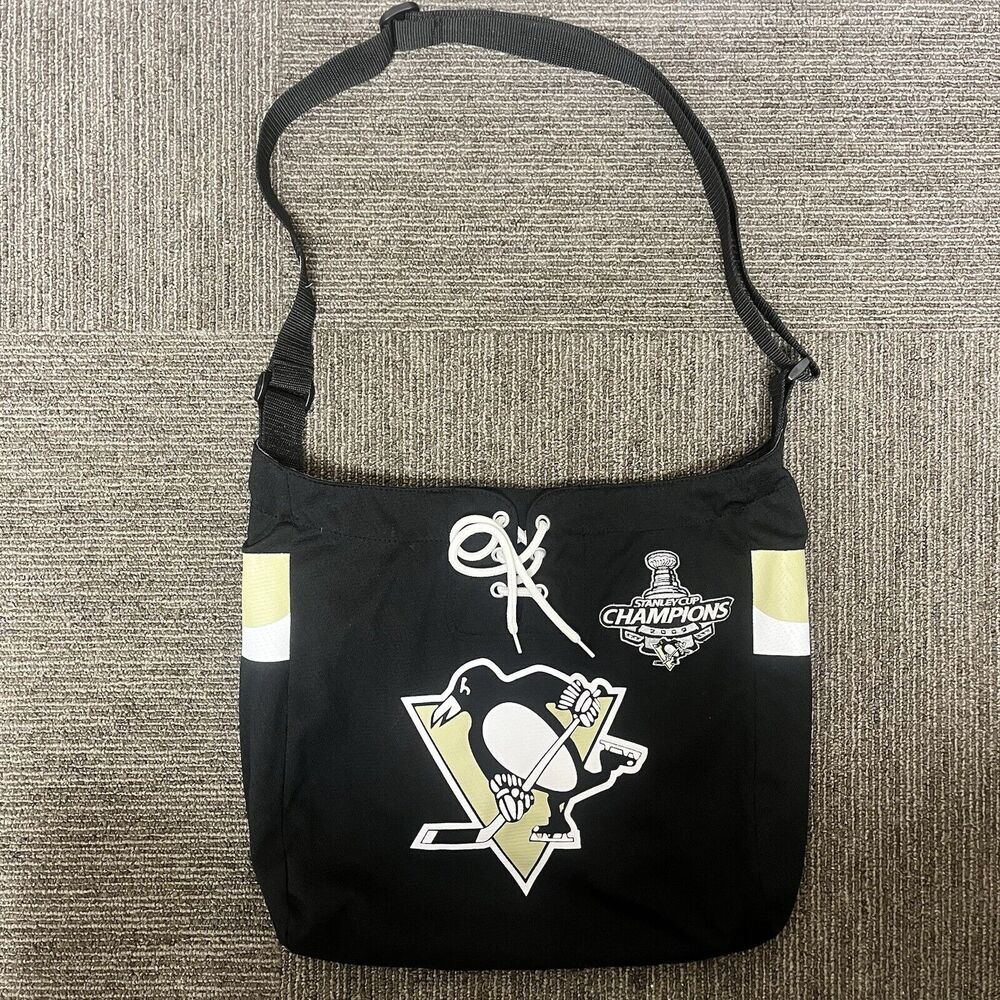 Pittsburgh Penguins Jersey Tote Bag- Black W/ Logo,Zipper Official NHL Product